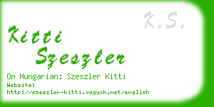 kitti szeszler business card